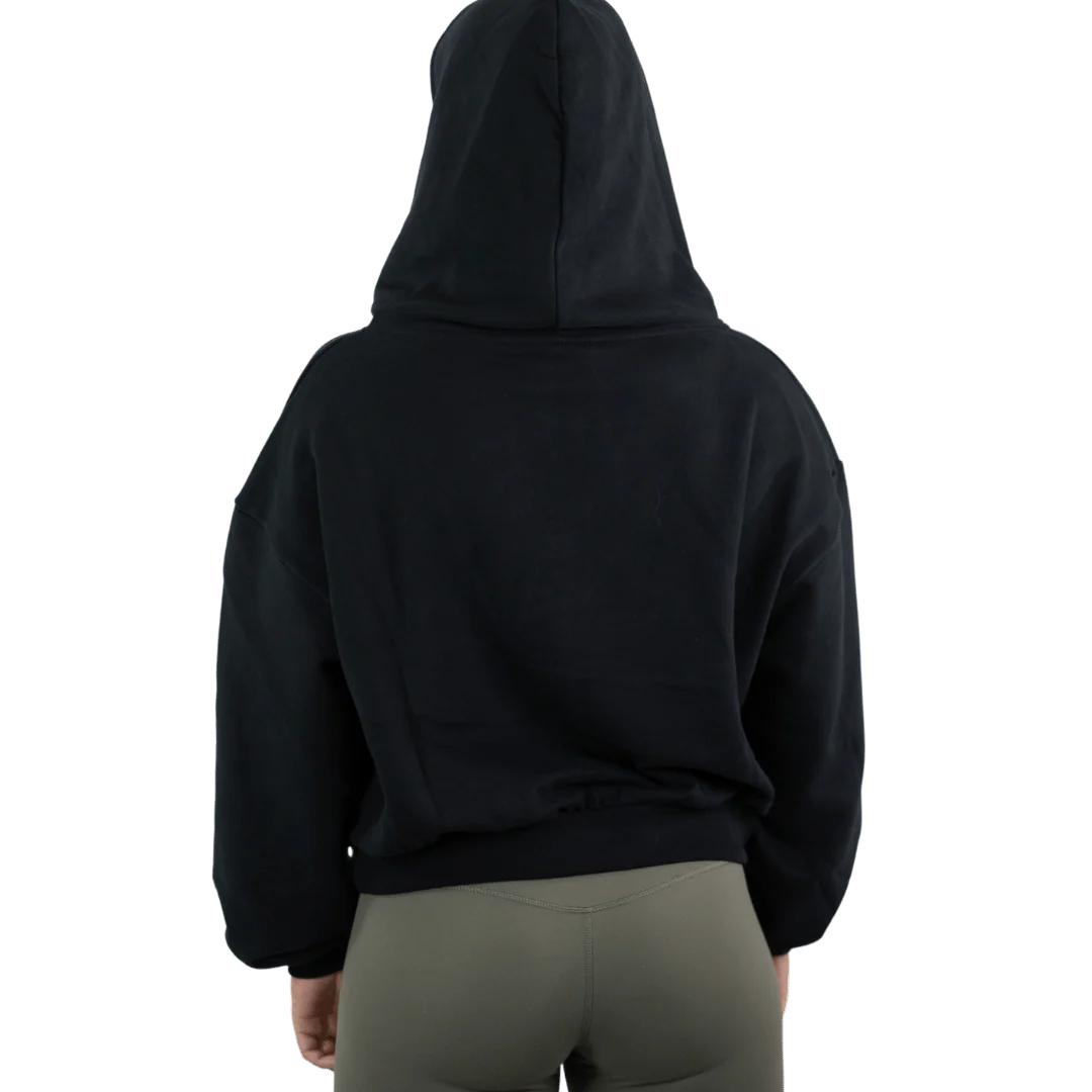 Lift Heavy Carbon Cropped Statement Hoodie - Image 2