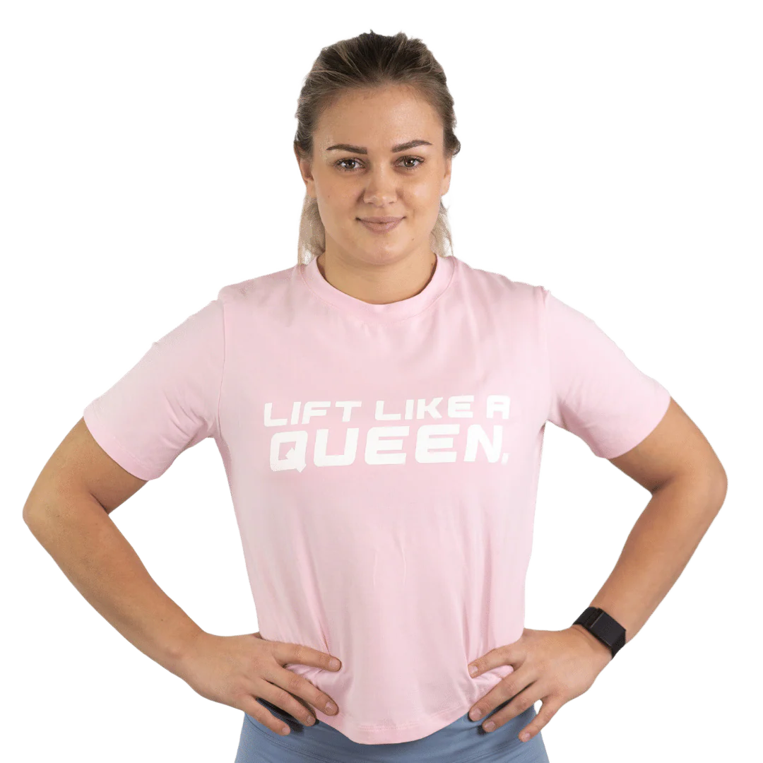 Lift Heavy Lift Like A Queen Rounded Cropped T-Shirt